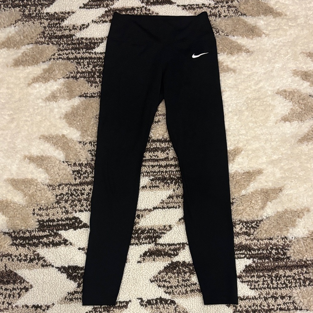 Nike Women Black Leggings with White Logo